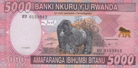 Rwanda 5000 Francs Gorille - Artisanat - 2014