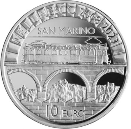 Saint-Marin 15 ans du Mont Titano à l\'UNESCO - 10 Euros Argent 2023