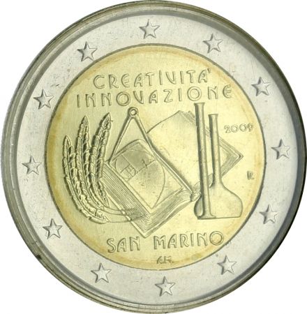 Saint-Marin 2 Euros Commémo Année de la créativité et de l\'innovation  Saint Marin 2009