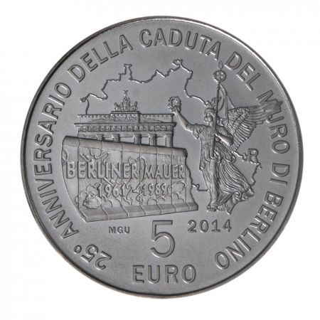 Saint-Marin 25 ans de la chute du Mur de Berlin - 5 Euros Argent 2014