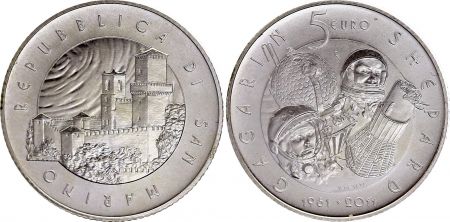 Saint-Marin 5 Euros - Gagarin 1961-2011 -2011 - Argent