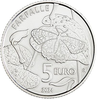 Saint-Marin Coffret BU Euro 2024 avec 5  Argent Papillon