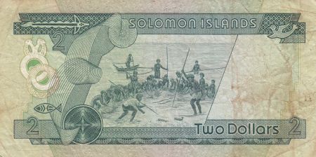 Salomon (îles) 2 Dollars  - Elisabeth II - Pêche traditionnelle - 1977