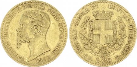 Sardaigne 20 Lire Victor Emmanuel II - Armoiries 1860 Gênes