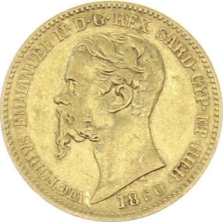 Sardaigne 20 Lire Victor Emmanuel II - Armoiries 1860 Gênes