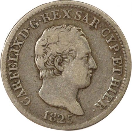 Sardaigne Charles Félix - 50 Centesimi Argent - 1825 L Turin