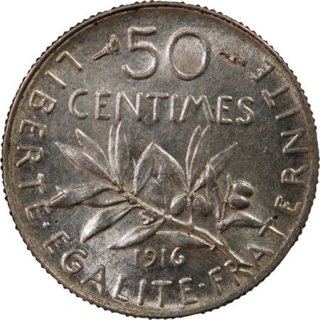 SEMEUSE - 50 CENTIMES ARGENT 1916