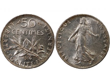 SEMEUSE - 50 CENTIMES ARGENT 1916