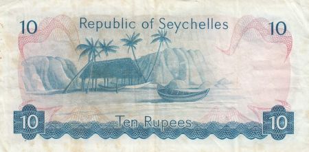 Seychelles 10 Rupees - Pdt Mancham - Plage - 1976