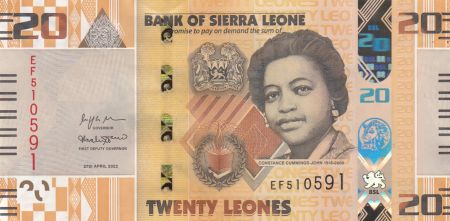 Sierra Leone 20 Leones - Constance Cummings - John - 27-04-2022 - Série EF