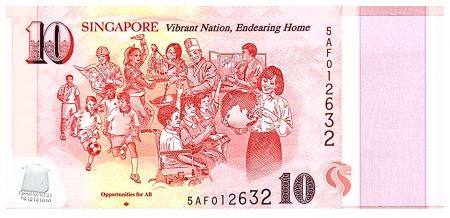 Singapour 10 Dollars, E.Y. bin Ishak - 50 ans de l\'indépendance - Opportunités - Polymer - 2015