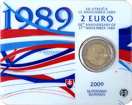 Slovaquie 2 Euros Commémo. BU 2009 - Révolution de velours