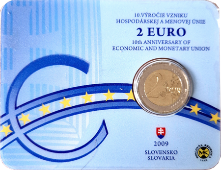 Slovaquie 2 Euros Commémo. BU SLOVAQUIE 2009 - 10 ans EMU