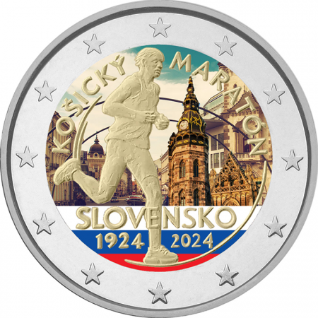 Slovaquie 2 Euros Commémo. Couleur 2024 - 100 ans du marathon international de Koice