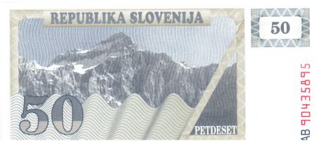 Slovénie 50 Tolarjev 1990 - Montagne