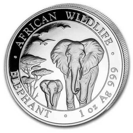 Somalie 100 Shillings Elephants - Once Argent 2015