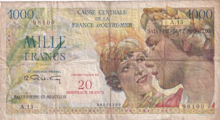 St-P. et Miquelon 20 NF/1000 Francs Union Française - ND (1964) - Série A.13