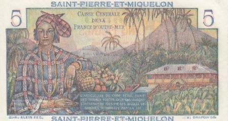 St-P. et Miquelon 5 Francs Bougainville - 1946  - Série T.27 n°47908