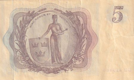 Suède 5 Kronor - Roi Gustaf VI - 1963 -  Série UR - P.50b