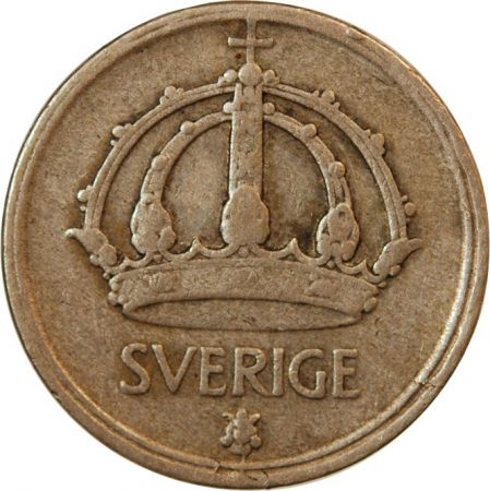 Suède SUÈDE, GUSTAF V - 25 ÖRE ARGENT 1944 G