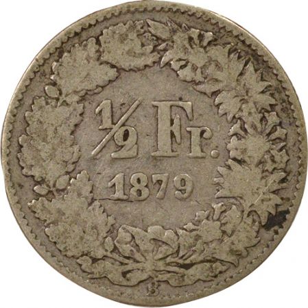 Suisse 1/2 Franc Argent, Helvetia debout - 1879 B Berne