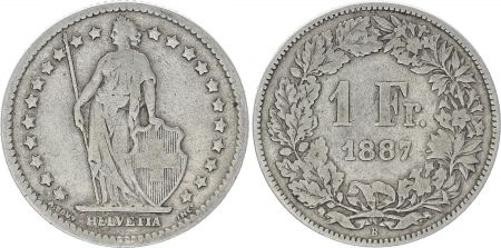 Suisse 1 Franc Helvetia - 1887 B Berne