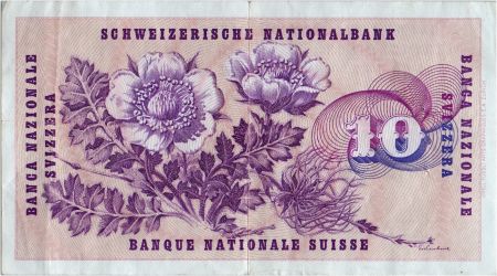 Suisse 10 Francs  Gottfried Keller - Edelweiss - 07/03/1973