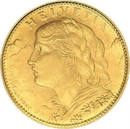 Suisse 10 Francs Vreneli 1922 - B