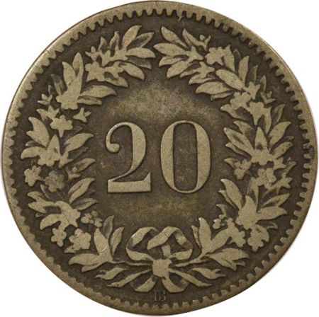 Suisse 20 Centimes - 1851 BB Strasbourg