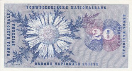 Suisse 20 Franken - Général Guillaume Henri Dufour - 1955 - Sig. 34