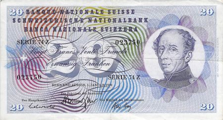 Suisse SUISSE  GENERAL DUFOUR - 20 FRANCS 05/01/1970