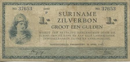 Suriname 1 Gulden Femme casquée