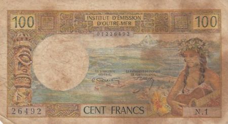 Tahiti 100 francs - Tahitienne - 1969 - Série N.1