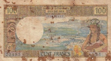 Tahiti 100 francs - Tahitienne - 1969 - Série T.1