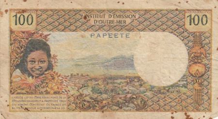 Tahiti 100 francs - Tahitienne - 1969 - Série T.1