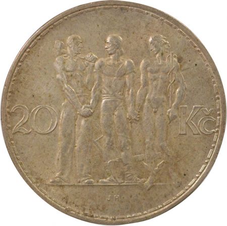 Tchécoslovaquie 20 Korun Argent - 1934 Kremnica