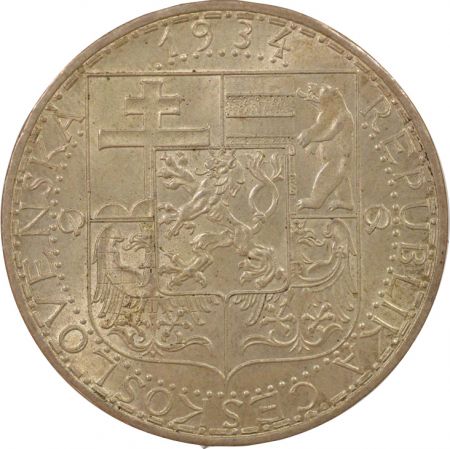 Tchécoslovaquie 20 Korun Argent - 1934 Kremnica