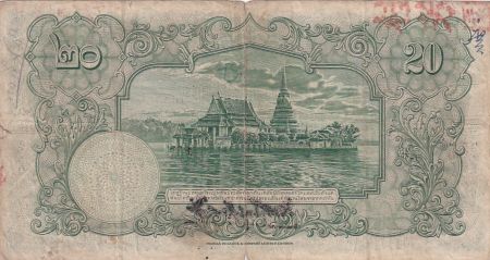 Thaïlande 20 Baht Roi Rama VII - Temple - 01-01-1935 - Série P.1