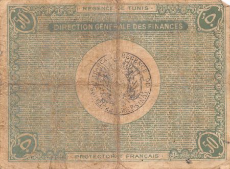 Tunisie 50 Centimes - 27-04-1918 - Régence de Tunis