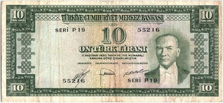 Turquie 10 Lirasi Kemal Ataturk - Pont - 1952