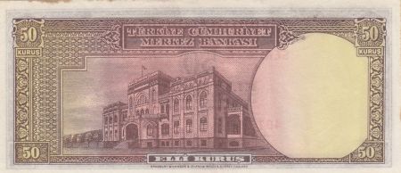 Turquie 50 Kurush - Pdt L. Inonu - Banque - 1930