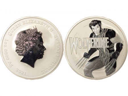 Tuvalu Once BU, 1 Dollar Argent, Marvel, Wolverine - 2021 Perth