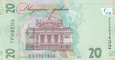 Ukraine 20 Hryven Ivan Franko - Opéra de Lviv - 2021