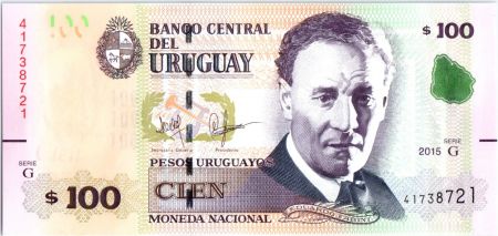 Uruguay 100 Pesos Urugayos - Eduardo Fabini 2015 (2018) - Carte Uruguay