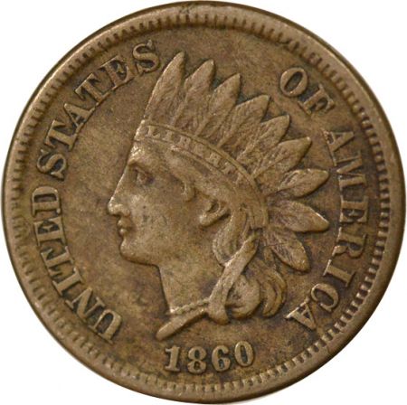 USA  Cent, Tête d\'Indien - 1860 Philadelphie