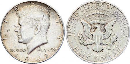 USA 1/2 Dollar J.F. Kennedy - 1967  - Argent