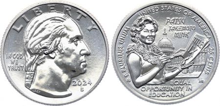 USA 1/4 Dollar - Patsy Takemoto - Washington quarter - S San Francisco -  2024