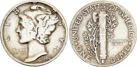 USA 1 Dime Mercury - 1944 - Argent