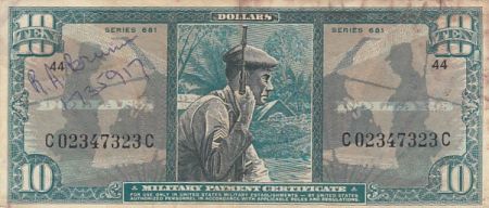 USA 10 dollars - Billet militaire - Series 681 - 1969 - TB