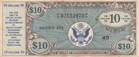 USA 10 dollars - Military Cerificate - Série 472-45 - 1948